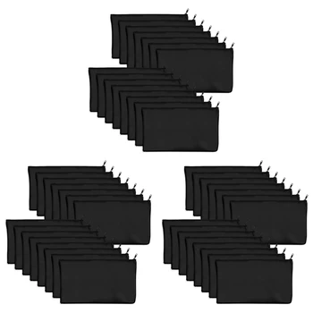 45 יח ' שחור ריק שקית בד 8.3X4.7In כתיבה אחסון רוכסן התיק DIY גרפיטי קלמר DIY מתנה תיק