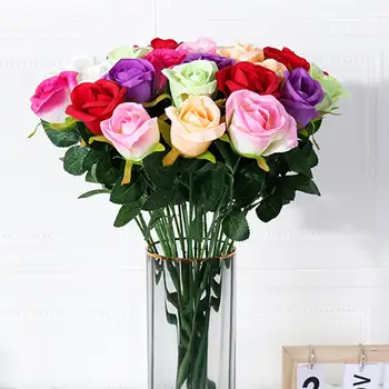 סימולציה פרח מציאותית מחפש פרחים מלאכותיים לקישוט לשולחן מלאכותי רוז פרח קישוט אספקה הביתה