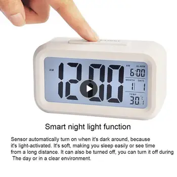 מיני Led שעון דיגיטלי לשולחן שולחן טמפרטורה אלקטרוני תצוגה דיגיטלית אילם תאורת רקע שעון מעורר אלקטרוני שעון יצירתי