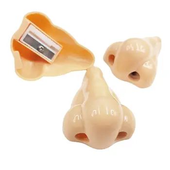 10PCS האף ידנית עיפרון Sharpeners יצירתי מצחיק כף יד מחדד Protable יחיד חורים המחדד.
