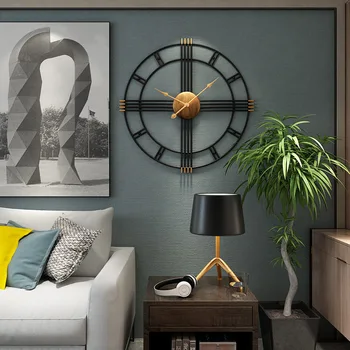 מודרני פשוט שעוני קיר ביתיים קישוט הסלון מקוריות מתכת תלויה לצפות ברזל אמנות אילמת שעון קישוט אמנות