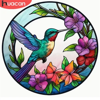 Huacan יהלום ציור הציפור לחצות סטיץ רקמה, פרח יהלום אמנות חיה מלא ערכות פסיפס קיר מדבקה מתנה לשנה החדשה